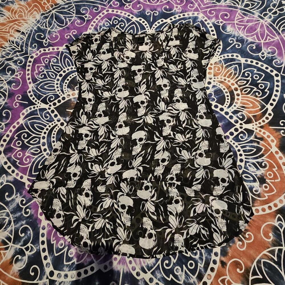 Hot Topic Women's Sheer Skeleton Blouse